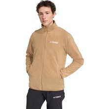 Adidas Multi Essentials Full-Zip Fleece Erkek Kahverengi Dik Yaka Ceket