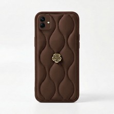 Samsung Galaxy A07 Uyumlu Kılıf Zebana Camellia Deri Kılıf Kahverengi