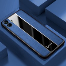 Samsung Galaxy A07 Uyumlu Kılıf Zebana Premium Deri Kılıf Mavi
