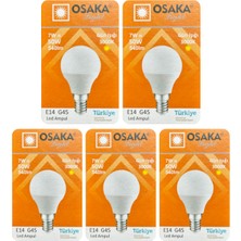 Avarson (5 adet) Osaka 7W (50W) Sarı IŞIK E14 DUYLU (Ince Duy) LED Mini Ampul