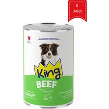 King Adult Sos Içinde Dana Etli Yetişkin Köpek Konservesi 400 gr x 6 Adet