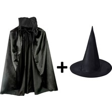 Ayder Timya Siyah Yakalı Pelerin ve Siyah Cadı Şapkası Seti Çocuk Boy TG/TMYA1395 207766