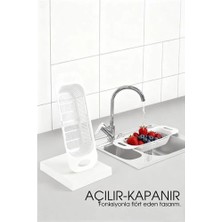 Calperia Ayarlanabilir Sürgülü Lavabo Süzgeci – Mutfak Için Pratik ve Şık Tasarım Beyaz