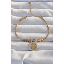 Ayder Timya 316L Çelik Gold Renk Zirkon Taş Aksesuarlı Fatma Ana Eli Bileklik - TJ-BB6233 TG/TMYA1395 213125