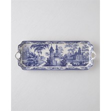 English Home Preston Stoneware Kayık Tabak 38 cm Lacivert