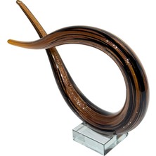 Lara Decor Kahve Siyah Kaideli Cam Obje