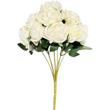 Lara Decor Beyaz Ithal Yapay 9'lu Gül Demeti