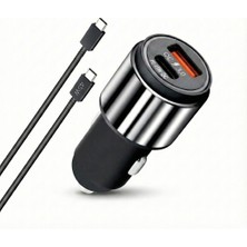 Başkenttekno 45W Type-C Kablolu Hızlı Şarj Adaptörü Araç Çakmaklık Şarj