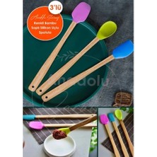 Ronanna Silikon Uçlu Isıya Dayanıklı Bambu Spatula 3'lü Set