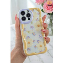 Fibaks Apple iPhone 11 Pro Max Kılıf Tasarımlı Desenli Kamera Korumalı Papatya Çiçek Renkli Silikon Kapak