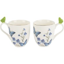 Es Dekor Butterfly Lovers 2li Kupa 400CC Butik Porselen