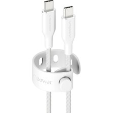 Panzerglass® Empower Racing 60W Usb-C - Usb-C Kablo 1,2 M - Gümüş / Beyaz