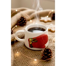 Eldiven Amore 24 K Altın Süslemeli El Yapımı Yılbaşı Hediyesi Seramik Double Kahve Fincanı, Mug, Kupa