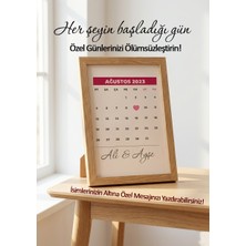 Sapphire Onlinestore Kişiye Özel Takvimli Ahşap Çerçeve Isimli Tablo Tanışma Evlilik & Yıldönümü Hediyesi