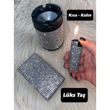 Lüks Taş Sigara Kutusu Çakmak ve Küllük (KISA)