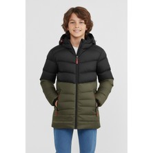 D1fference İçi Kürklü Cepli Kapüşonlu Jel Elyaflı Su ve Rügar Geçirmez Erkek Çocuk Kışlık Mont