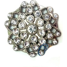 Ayder Timya Taşlı Yuvarlak Broş, Sandık Süsü 4,5 cm - Nikel, 10 Adet TG/TMYA1395 213517