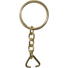 Ayder Timya Anahtarlık Halkası, Halka + Zincir + Üçgen, 24MM, Altın, Sarı, 1 Adet TG/TMYA1395 213813