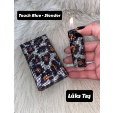 Lüks Taş Sigara Kutusu ve Çakmak (Slender & Touch Blue)