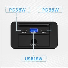 MELLİFERA Mellifera Iki USB Type-C Bir USB Type-A Şarj Cihazı (Kapaklı ve On-Off Anahtarlı)