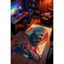 Charmbi God Of War Kratos Desenli Kaymaz Taban Makinede Yıkanabilir Gaming Oyuncu Gamer Genç Odası Halısı