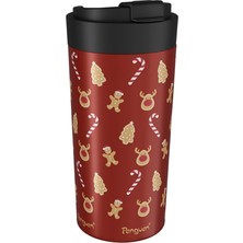 Bienly Penguen Yılbaşı Desenli Çelik Termos 380 ml