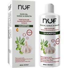 Nuf Kozmetik Nuf Doğal Zeytinyağlı, Keratinli ve Sarımsaklı Yetişkin Şampuan 400 ml (2 Adet)