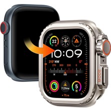 Alstrap Apple Watch 11-10(46MM) Uyumlu Ultra Görünümlü Metal Kılıf Kasa Koruyucu