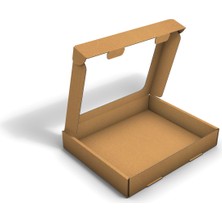 Fark Kutu 34X27X5,5 cm Pencereli Ondüle Kargo ve E-Ticaret Gönderi Kutusu