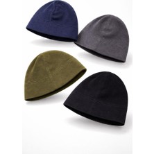 Kadın Single Sword Çift Kat Polar Kışlık Soğuktan Koruyucu Bere 4 Lü