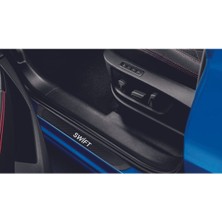 CarEste Suzuki Swift Tüm Modeller Uyumlu Old Karbon Kapı Eşiği 4 Parça Krom Yazılı