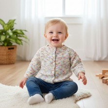 Uretti - Kadir 7704 1722 El Örgüsü Ebruli Kız Bebek Hırkası / 1 - 2 Yaş