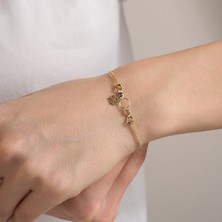 Gold Marley 14 Ayar Yonca Figürlü Altın Bileklik