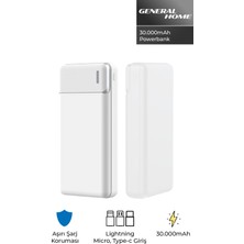 Upfull Sz-31 30.000 Mah Beyaz Powerbank 5 USB Çıkışlı Güçlü Pil Gücü ile Taşınabilir