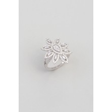 So CHIC Romantik Rüya 18 Ayar Beyaz Altın Kaplama Gümüş Yüzük