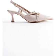 Modaserdem Perla Kadın Bej Rugan Topuklu Ayakkabı