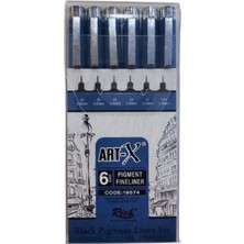 Rich Art-X Pigment Fineliner Teknik Çizim Kalem Seti 6'lı