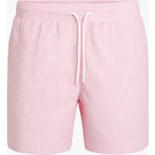 Dofi Erkek 1867 Çizgili Gofre Deniz Şortu – Cepli, Fileli, Lastikli Ve Kordonlu Bel