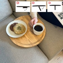 WoodHaus Katlanabilir Masif Ahşap Koltuk Sehpası Minder Arası Tepsi - 35.5X35.5CM