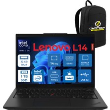 Lenovo Thinkpad L14 G5 Ultra 5-125U 32 GB  1 Tb SSD 14" Win 11 Pro Dizüstü Bilgisayar + Okatech Çanta