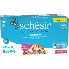 Schesir Sos İçinde Ton Balıklı Yetişkin Kedi Konservesi 6x50gr