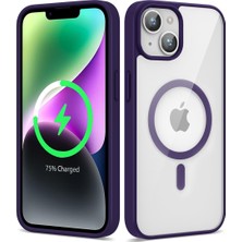Oyo Store iPhone 14 Uyumlu Magsafe Wireless Şarj Özellikli Silikon Oyo Ege Kapak-Derin Mor