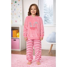 Aydoğan Kız Çocuk Kadife Pijama Takımı 1667 PEMBE01