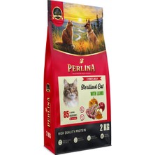 Perlina Kısırlaştırılmış Kedi Maması, Kuzu Etli, 2 Kg, Yüksek Protein Içerikli