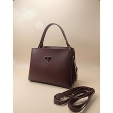 Addy Safiano Dokulu Bordo Kadın Omuz ve El Çantası