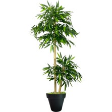 Erhan Flowers Yapay Bambu Ağaç 150 cm 6 Dallı Yogun Yaprak Lilyum Siyah Saksı