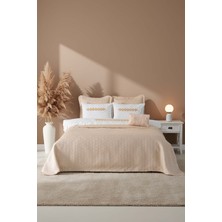 Parla Cappuccino Nakışlı Çift Kişilik Nevresimli Pike Seti - 8 Parça Çeyiz Seti