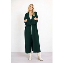 Mamayaga Kadın Tesettüre Uygun Maxi Boy Uzun Kol Spor Şık Örgü Triko Curve Uyumlu Hırka Ceket