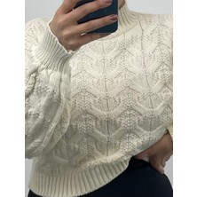 Nisum Moda Örgülü Boğazlı Triko Kazak