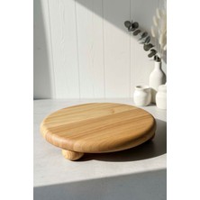 Ahşap 3 Ayaklı %100 Kestane Ağacı Sunum Standı, Sunumluk